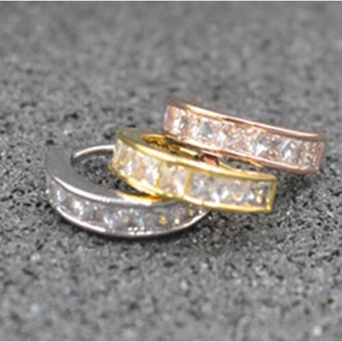 10pcs Body Jewelry Piercing CZ Lip Labret Ring Ear Helix Daith Cartilage Tragus Earring Nose Septum Ring Bend Shine 18gX8mm NEW