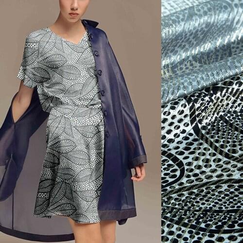 110CM Wide 17MM Golden Thread Silk Fabric for Summer Suit Dress Jacket C038