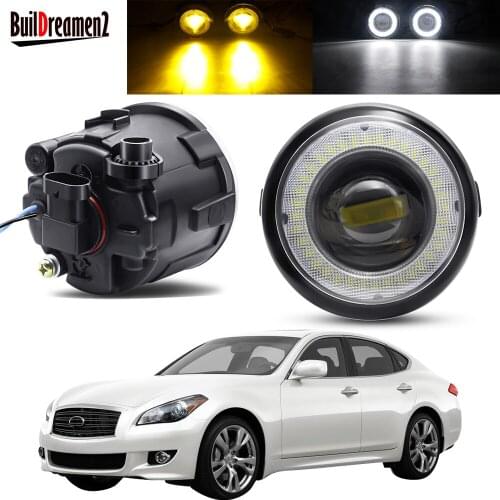 2 X Angel Eye Fog Light Assembly Car LED Lens Fog Daytime Running Lamp DRL 30W H11 12V For Infiniti M M25 M37 M56 2011 2012 2013