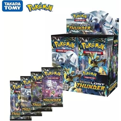 2021 Newest Pokemon Card 324 Cards Sun & Moon Lost Thunder Booster Box (Pack of 36) Trading Card Game Kids Collection Toys