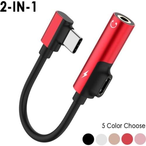 3.5mm AUX Audio Cable 2 In 1 USB Type C Charge Audio Adapter For Huawei P30 Mate 20 30 Xiaomi Mi 9 8 Leeco Le Max 2 Dropship