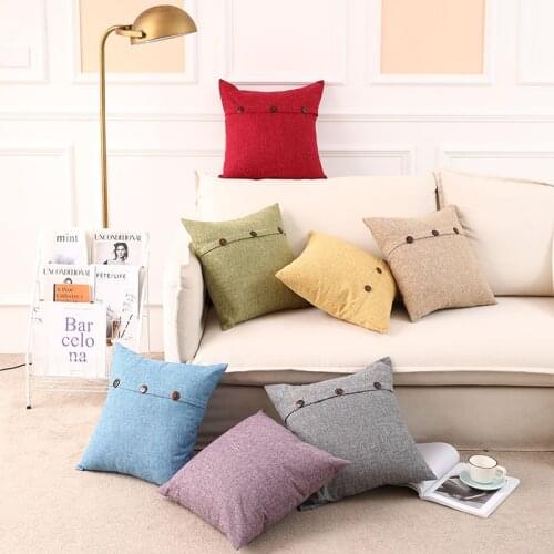 Velvet Cushion Cover Pillowcase Solid Buttons Pillow Case Cojines Decor Sofa Throw Pillows Room Pillow Cover decorative pillows