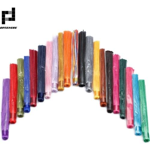 BASEHOME 10pcs/lot 12 cm Multicolor Silk Tassel Cord Handmade polyester Thread Tassels Charms for DIY Making Findings Materials