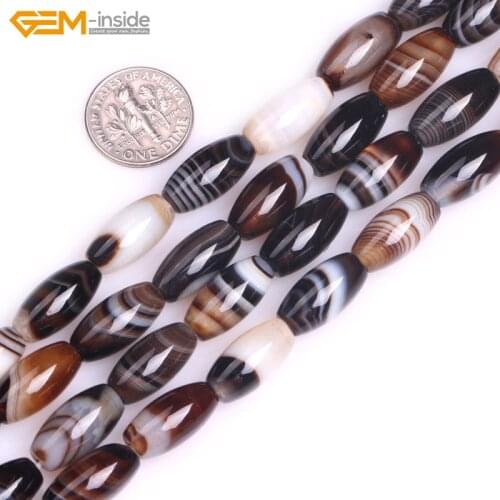 8x16mm AAA Grade Natural Stone Olivary Olives Botswana Agates Beads For Jewelry Making 15inch Loose DIY