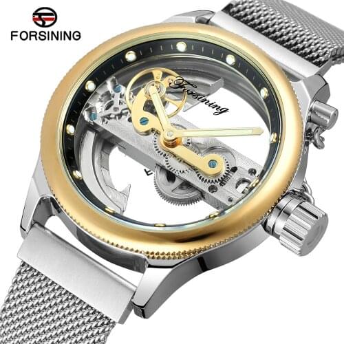 Forsining Men Transparent Design Mechanical Watch Automatic Military Relogio Male Montre men watches Relojes hombre
