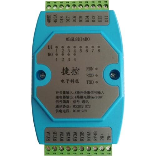 Digital input and output remote IO acquisition module Modbus RTU communication RS485 isolation module