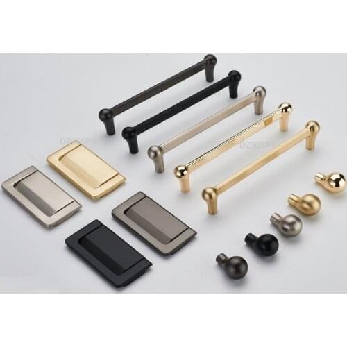 Black Gold Cupboard Kitchen Handle Zinc Alloy Dresser Door Hardware Mirror Modern Cabinet Drawer Pull Dooroom Knob