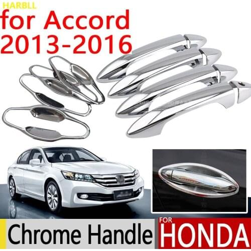 For Honda Accord 2013-2016 Accessories Chrome Door Handle 2014 2015 Luxury No Rust Car Covers Stickers Car Styling