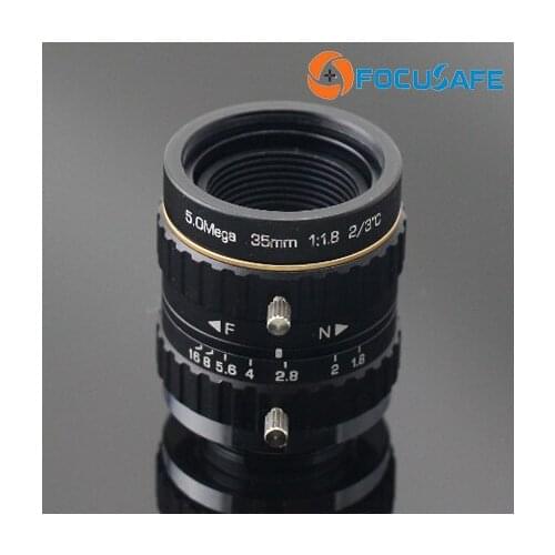 Focusafe 35mm Monofocal Manual iris Industrial Camera Lens with 2/3" format