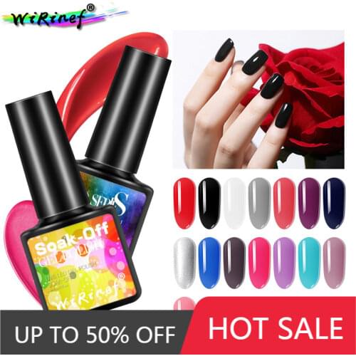WiRinef 32 Colors UV Nail Gel Polish Nude Nail Art Manicure Gel Lacquer Soak Off Primer Top Coat Gel Nail Varnish Glue