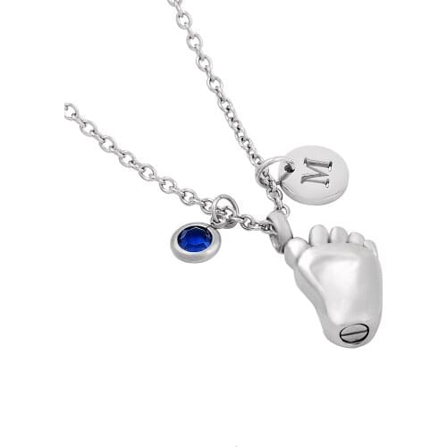 IJMD0004 Ashes Locket Baby Feet Pendant Cremation Necklace-Unisex Jewelry