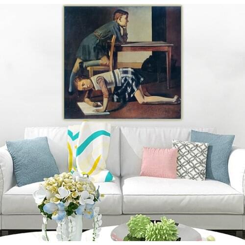 Balthus《Children》Figurative Canvas Oil Painting Artwork Poster Picture Wall Decor Modern Home Living room Decoration