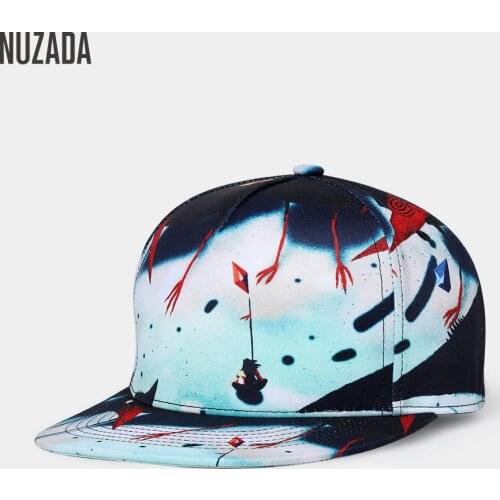 NUZADA Brand Exclusive Design 3D Printing Hip Hop Cap For Men Women Neutral Couple Original Punk Art Pattern High Quality Caps