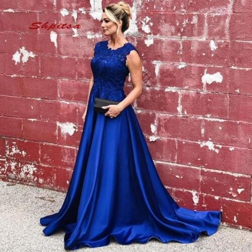 Royal Blue Lace Mother of the Bride Dresses for Weddings Evening Plus Size Party Dinner Formal Godmother Groom Long Dresses
