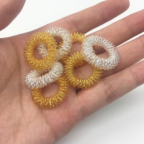 10Pcs Finger Massage Ring Safe Relaxing Metal Stretch Relieve Pain Relaxation Massager for Daily Life Massage Finger Lose Weight