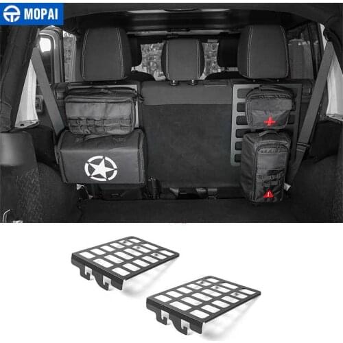 MOPAI Metal Car Interior Seat Back Backrest Shelf Trunk Rack Luggage Carrier Holder Accessories for Jeep Wrangler JK 2007