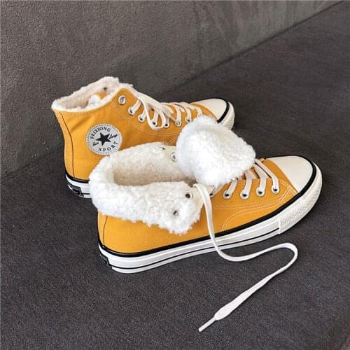 Winter Canvas Shoes Men Original Vulcanized Shoes Fashion Warm Sneakers for Men Casual Shoes High Top Flat Shoes Male Sport Shoe