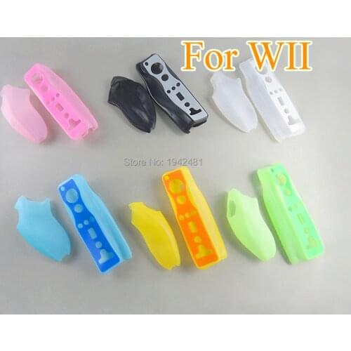 2pcs=1set For Wii game controller Soft Silicone Cover Case Protective Sleeve For Wii Remote Controller
