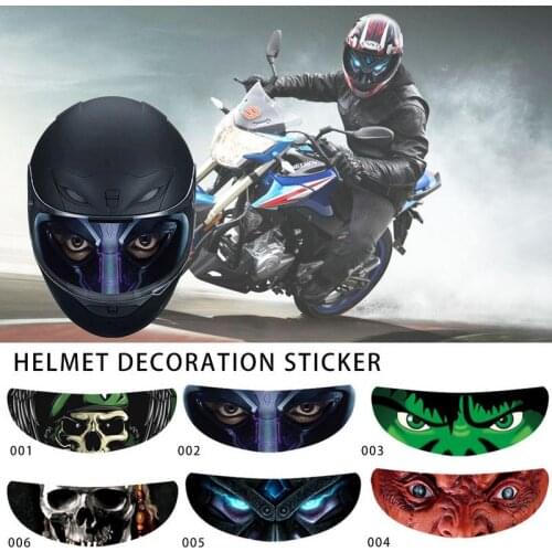Helmet Decoration Sticker Detachable Motorcycle Racing Helmet Lens Visor Sticker Cool Applique Film Translucent Lens Decal