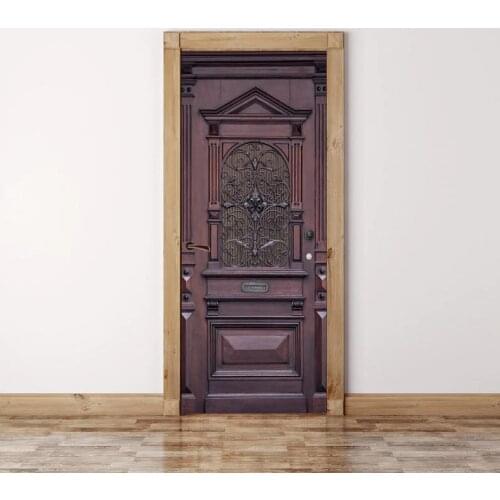 Home Decor Decal Poster 3D Dignity Red Wood Creative Door Stickers Waterproof Wallpaper Print Art Picture For Kids Room Paste