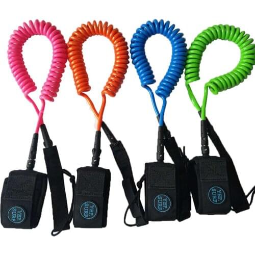 1pc 8ft,9ft,10ft,11ft 8mm Coil Leash Wake Board Coil Leash Surfboard Leash Neoprene Strape Leash