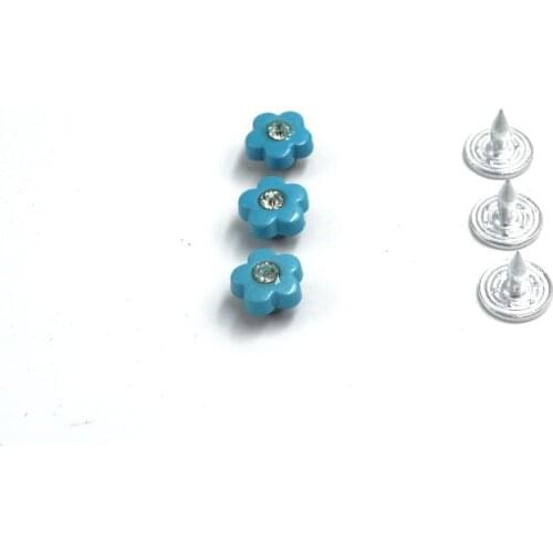 Rebite 2018 New Arrival Antique Design Rivet blue flower Cap Studs,diy For Leather Crafts Punk Style 100sets