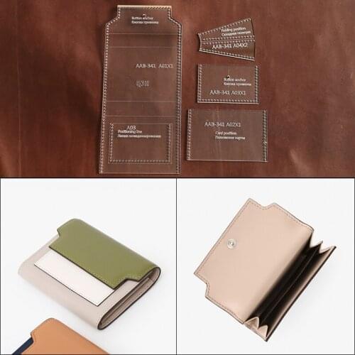 New DIY Handmade Fashion Personality Card Package Wallet Kraft Paper and Acrylic Template Handmade Leather Craft Bag Template