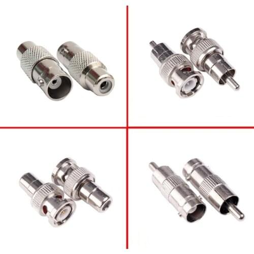 5pcs RCA To BNC Connector Male plug & Femlae jack Adapter For CCTV Surveillance Ip Camera Video Balun poe Splitter
