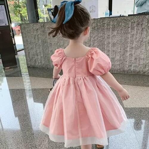 Girls Dresss Trapless Breast-Wrapped Mesh Fairy Princess Dress 2021 Summer New European American ChildrenS Clothing For Girls