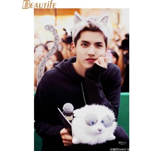 Custom kris wu Silk Fabric poster Home Decoration Wall Art New Cloth Silk Fabric wall poster print