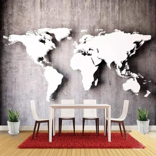 Drop Shipping Custom Photo Wallpaper Modern Fashion Wall 3D World Map Mural Bedroom Wall Decoration Wallpaper Papel De Parede 3D
