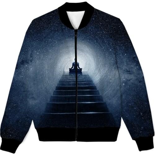 REAL American SIZE Above the Universe Sublimation print Zipper Up Jacket plus size 4XL 5XL 6XL