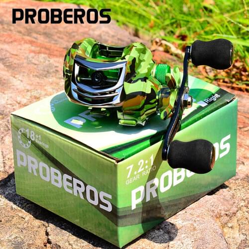 PROBEROS Baitcasting Reels Casting 10KG/22LB Drag Fishing Reels 18+1BB High Speed 7.2:1 Super Metal Magnetic Brake Reel