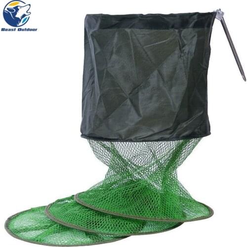 Outdoor fishing folding round frame nylon net crab C shrimp fish trap throwing net fishing accessories accessories tool