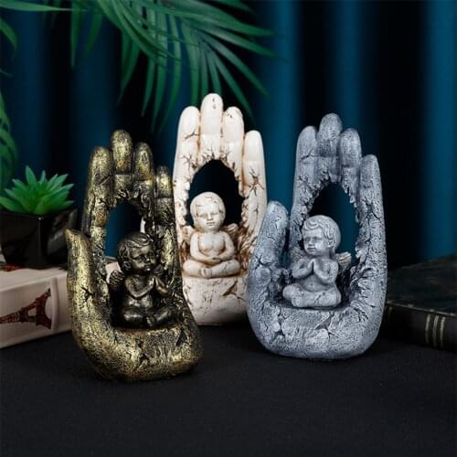 Hand Angel Statue, Resin Statue Sculpture, Resin Miniature Ornaments Indoor And Outdoor Office, Home Desk Decoration Ornaments
