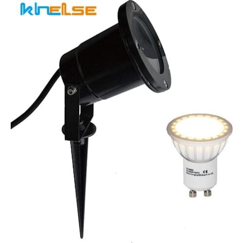 LED Landscape Lights Outdoor Spotlight 5W GU10 Bulb MR16 12V 86-265V IP65 Courtyard Garden Pathway Tree Wall Decor Spike Stand