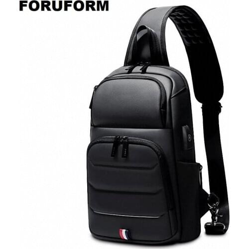 Reflective Chest Bag USB Messenger Crossbody Bags for Men Shoulder Sling Bag Waterproof Short Trip mobile phone Ipad bag ZH-178