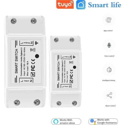Zigbee 3.0 16A Wifi Tuya Smart Switch Breaker Remote Voice Timer Control Switch Interrputor Smart Life Support Alexa Google Home