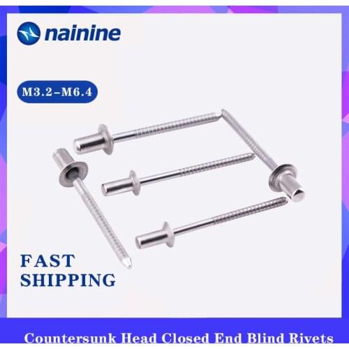 M3.2 M4 M4.8 M6.4 304 Stainless Steel Closed End Blind Rivets With Break Pull Mandrel And Countersunk Head A144