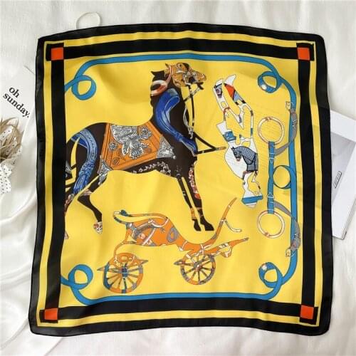 Fashion 70*70cm Square Women Silk Shawl Scarf Office Lady Hair Neck Headband Foulards Headcloth Muslim Hijab FJ579