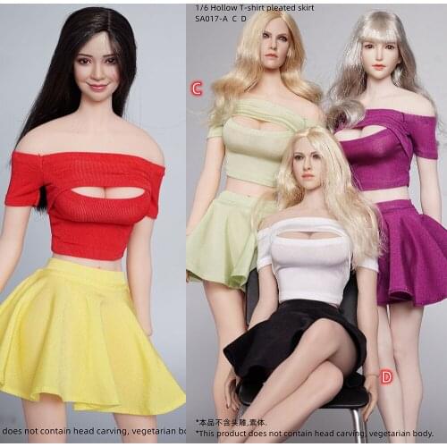 1/6 Female Soldier Clothes Accessories Hot Girl Halter Neck Strap Sexy Bag Hip Skirt Fit 12'' Action Figure Body