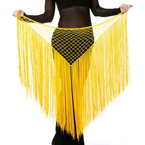 13 Colors Belly Dance Accessories Long Tassel Argentina Triangle Belt Hand Crochet Women Belly Dance Hip Scarf