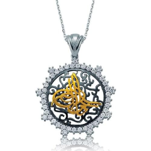 Silver Gemstone Tuğra Lady Necklace