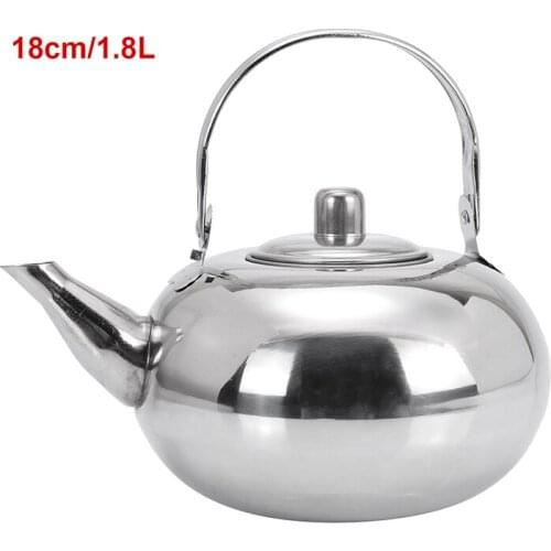 1x Camping Coffee Stainless Steel Kettle Teapot Boil Hot Water Whistling Stove