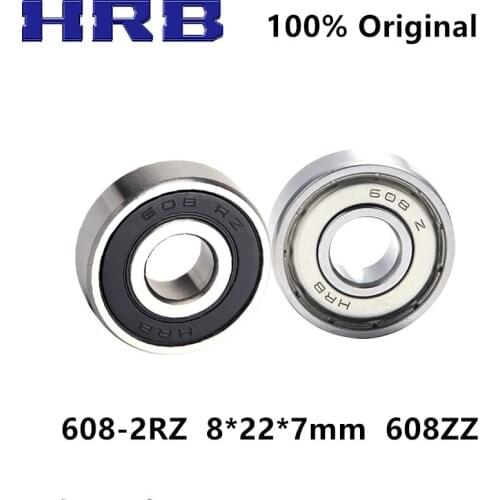 50pcs original HRB high speed bearing 608ZZ 608-2RZ 8*22*7mm R-2280ZZ miniture ball bearing 608-2Z 608RZ 8mmx22mmx7mm