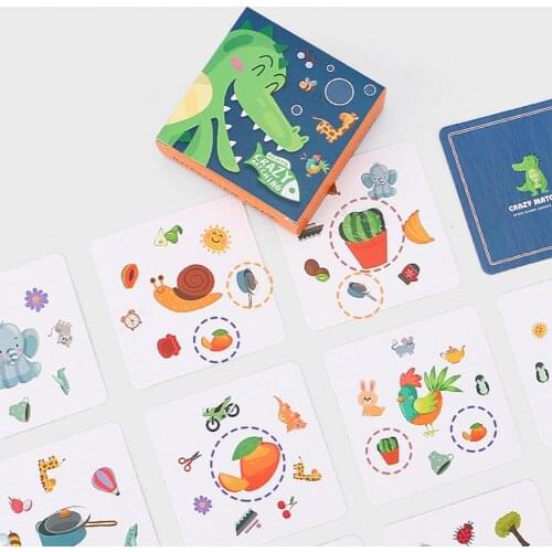 54Pcs/Set Card Toy Easy to Use Early Learning Paper Children Crazy Matching Learning Montessori Educational Toys Kid Table Game