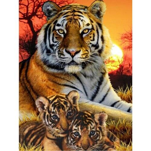 5D Diamond Painting Tiger Animal DIY Full Square/Round Diamond Inlaid Mosaic Picture Cross Stitch for Sale Home Decoration Gifts