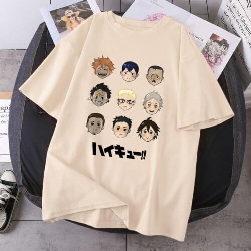 Anime Haikyuu T-shirts For Women O-Neck Short Sleeve Plus Size Tshirts Hip Hop Vintage Casual Tops Tees Ladies Camiaetas