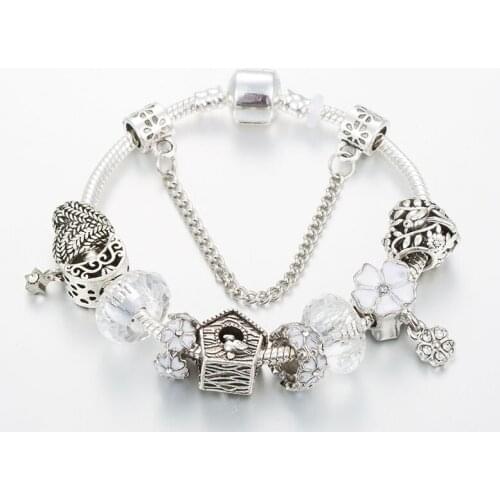 ANNAPAER 2019 Silver Plated Heart Charms Bracelets For Women Famale Moon Pendant Bracelets & Bangles Pulsera Jewelry B19032