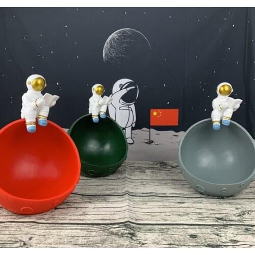 Astronaut Storage Ornaments Decorative Moon Bowl Snack Plate Candy Organizer Jar Resin Cosmonaut Tea Table Desktop Decoration